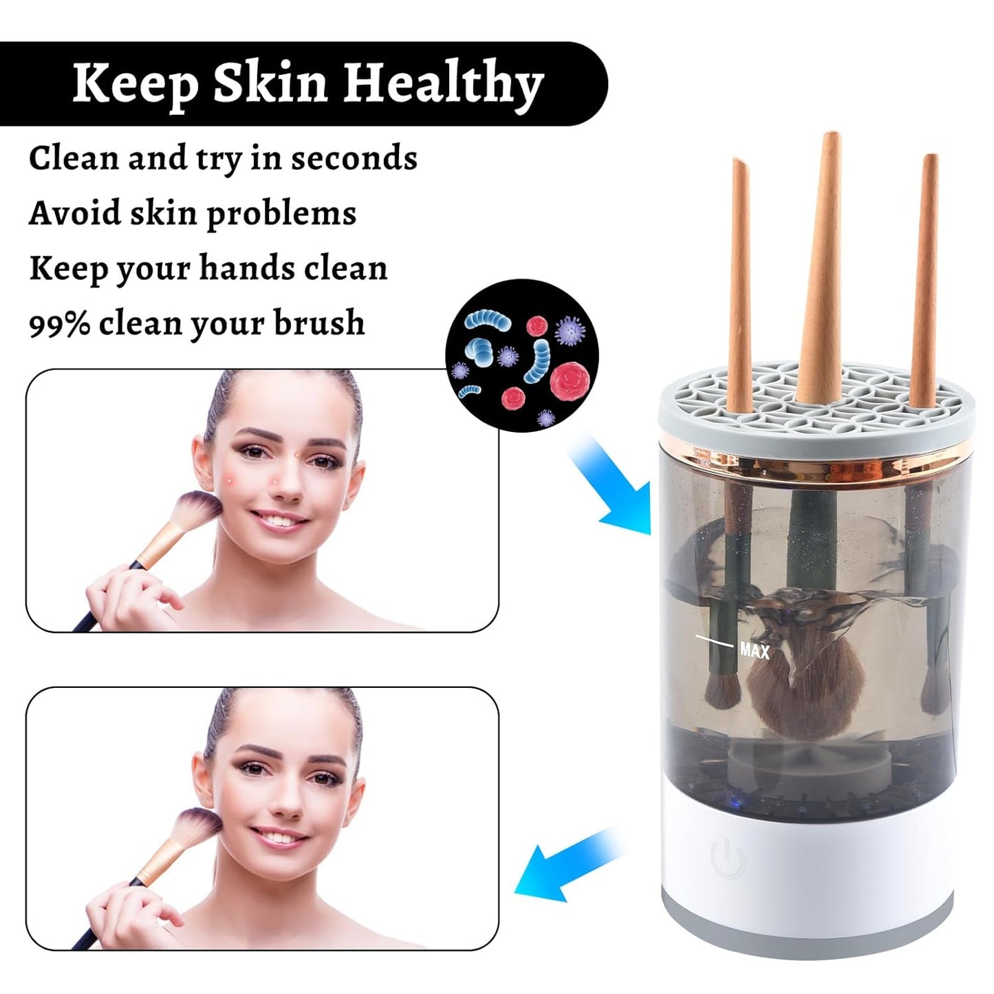 Ultimate Electric Makeup Brush Cleaner: Pro-Level Automatic Spinning Tool for Immaculate Brushes and Beauty Blenders